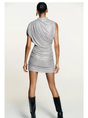 Zara SHORT MESH DRESS WITH RHINESTONE‎ CAPE EFFECT thumbnail 4