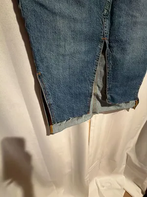 Zara Z1975 Denim Front Slit Midi Skirt Size S thumbnail 2
