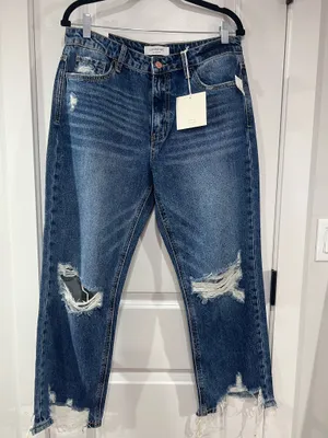 Vervet High Rise, dark wash, cropped, jeans thumbnail 4