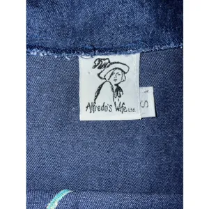 Alfredo's Wife Vintage Denim Tunic‎ Shirt Sz Small Colorful Leopards Folk Art thumbnail 9