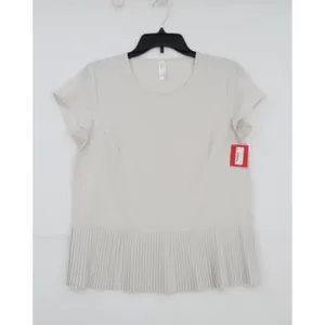 Spanx‎ Get Moving Yes Pleats Tee White Cloud Short Sleeve Top Small thumbnail 6