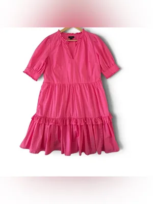 J.Crew Ruffle Neck Tiered Popover Dress, featuring thumbnail 2