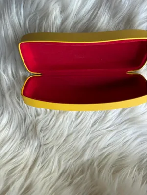 Ray-Ban Yellow Hard Sunglasses Case with Red Interior thumbnail 3