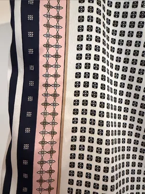 Ann Taylor Sleeveless Printed Tank in White, Navy, and Pink thumbnail 2