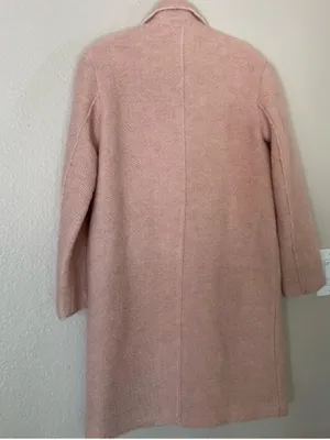 Zara Blush Pink Single-Breasted Wool-Blend Coat thumbnail 5