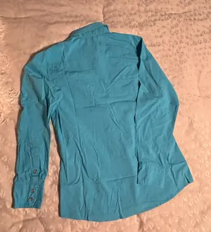 Cowgirl Hardware Bamboo Western Pearl Rhinestone Snap Women’s Aqua Blue Cowgirl Shirt thumbnail 11
