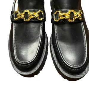 Sam & Libby Shoes Womens Size 8 Black Chain Loafer Platform‎ Lug Sole Flats thumbnail 2