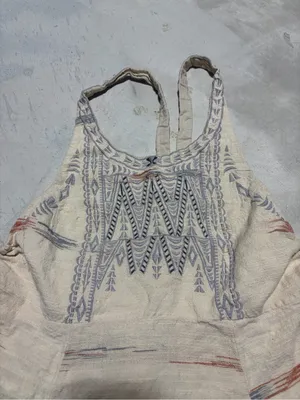 Free people arizona mini Boho Embroidered Cream dress XS thumbnail 5