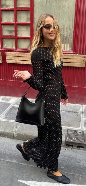 Princess Polly Lioness Haven noir black polka dot sheer maxi dress thumbnail 1