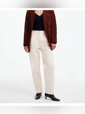 Madewell Jeans Womens Tapered Denim Trousers Vintage Ivory High Rise NWT thumbnail 2