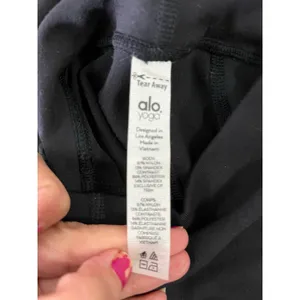 Alo Yoga Moto High Waisted Leggings Black XS Faux Leather Ribbed Panel thumbnail 7