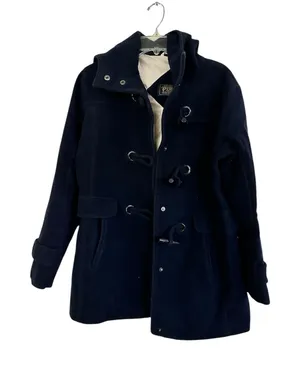 PENDLETON ROSLYN WATERPROOF LAMBSWOOL BLEND HOODED COAT BLUE NAVY Size Small thumbnail 1