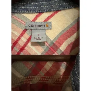 Carhartt Women's Brogan Plaid‎ Short Sleeve Shirt - Rugged Pink/Cream - Small thumbnail 3