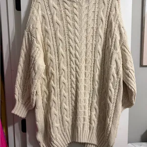Princess Polly Cream Cable Knit V-Neck Sweater thumbnail 2