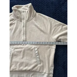 Athleta Women's Recover Cozy Snap Front‎ Sweatshirt Chantilly Cream Sz XL thumbnail 7