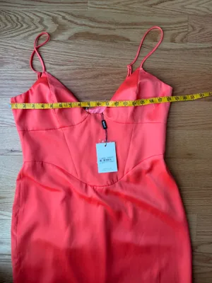Bardot Ayla Midi Dress Orange Fizz Satin Corset NWT XL US 10 thumbnail 11