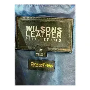 Wilsons Leather Pelle Studio Jacket Women Size Medium Full Zip Black Solid thumbnail 3