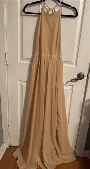 SHEIN Halter Maxi Dress in Beige Cream Tone thumbnail 1