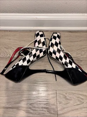 Funtasma by Pleaser Harlequin-03 Checkerboard Heels thumbnail 5
