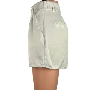Zara White Gray High Waisted Belt Loop Pleated Front Pockets Mini Shorts Size M thumbnail 2