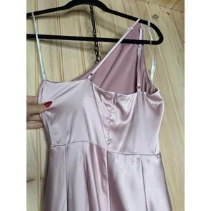 NWT Lulus Signature Elegance Dusty Lavender Satin One-Shoulder Maxi Dress Sz XS thumbnail 5