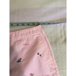 Polo Ralph Lauren NWT Soft Cotton Shorts Size 8 Zip Mid Rise Pink Embroidery thumbnail 9