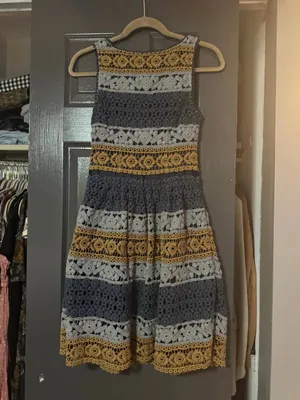$228 Anthropologie Maeve Striated Lace Dress Size 0 Vintage Anthro thumbnail 5