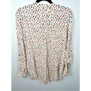 Maeve Anthropologie 12 Womens Top Lightweight Long Sleeve Button V-Neck Tab‎ thumbnail 5