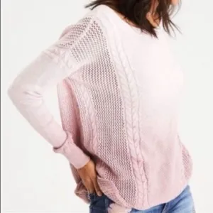American Eagle Outfitters Ombré Light Pink Cable Knit Sweater thumbnail 2