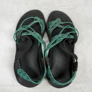 Chaco Z Cloud 2 Womens 9 Sandals Black Green Strappy Toe Loop Hiking J106636 thumbnail 6