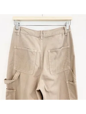 Garage Jeans Size 26‎ Tan Carpenter Cargo Wide Leg Rigid High Rise Grunge Punk thumbnail 6