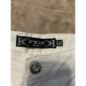 D*Klic White Jeans Size 34 inches Tall Denim Bedazzled Pockets NWT UK thumbnail 10