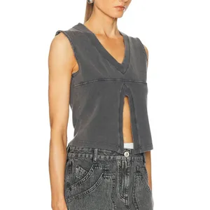 Alexander Wang V-Neck Tank Top in Faded Black Size XS thumbnail 6