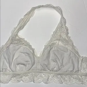 Aerie Lace Halter Bralette - Soft White large lined thumbnail 6