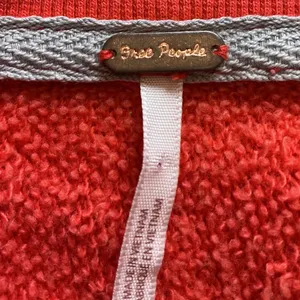 Free People Two Tone Colorblock Oversized Sweatshirt Red Grey S thumbnail 7