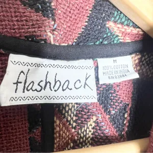 Vintage Flashback Southwestern Pattern Cropped Tapestry Jacket Size Medium Green thumbnail 11
