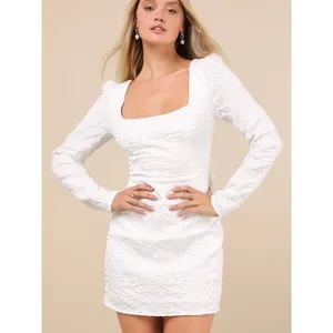 Lulus White Jacquard Elevated Icon Mini Dress Sz.M NWT thumbnail 4
