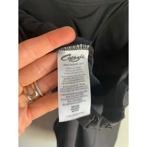Capezio Black‎ Bodysuit Scoop Neck Spaghetti Strap Snap Crotch Size L with Bra thumbnail 6