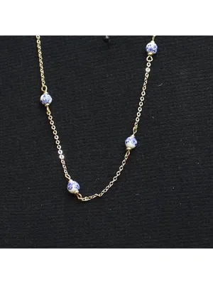 NWT Erica Lyons Chain Necklaces Gold / Blue Multi 16" + 3" 17" + 3" 18" + 3" thumbnail 3
