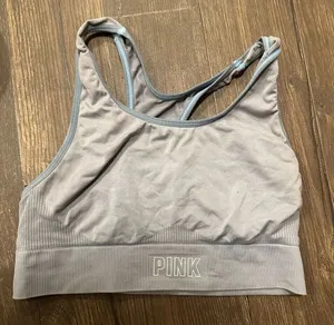 Victoria’s Secret Pink Sport gray racerback wireless size M bra thumbnail 1