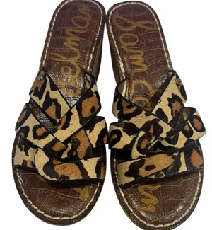 Sam Edelman Leopard Print Cork Wedge Sandals US 7 thumbnail 1