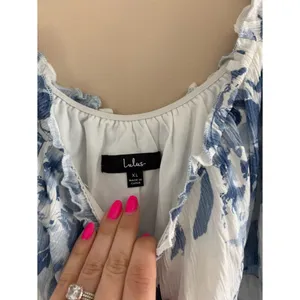 Lulus Delightfully Sweet White Floral Off-the-Shoulder Midi Dress Size XL Beach thumbnail 6
