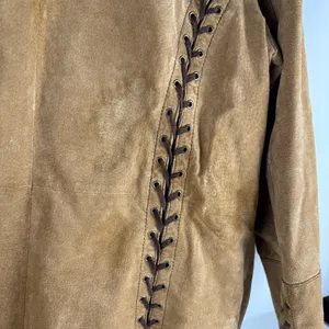 Vintage Wilsons Leather Maxima Brown Suede Trench Coat with Braided Accents thumbnail 15