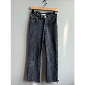 Levi’s Premium Ribcage Boot Cut Button Fly Black Jeans, Size 24 thumbnail 4