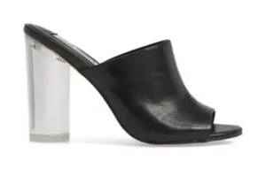 Steve Madden Leather Lucite Clear Heel Mules Size 8.5 thumbnail 1