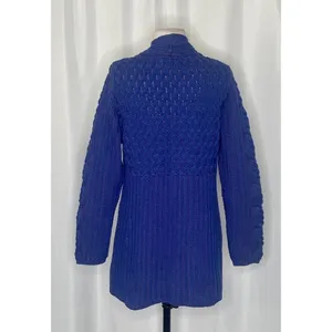 ARANCRAFTS Aran Crafts Merino Wool Purple Blue Cardigan Sweater Ireland Small thumbnail 6