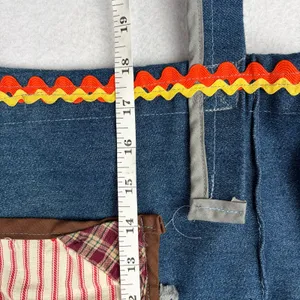 2000s Handmade Patchwork Denim Tote Bag Cottagecore Autumn Whimsy Thanksgiving thumbnail 12