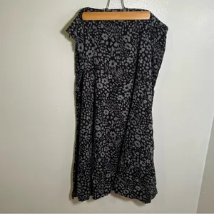 White Stag Women's Size 18 A-Line Flounce Skirt Black Gray Floral Zip Side thumbnail 5