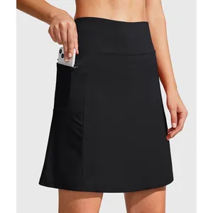 SANTINY Black Ruffled Golf Skort 19"Athletic Tennis Skirt Coquette Gorpcore L thumbnail 3