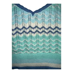 American‎ Eagle Blue Crochet Crop Tank Top, Large thumbnail 5